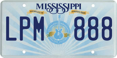 MS license plate LPM888