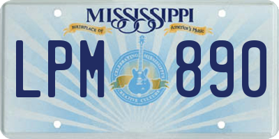 MS license plate LPM890