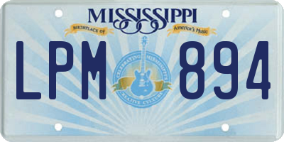 MS license plate LPM894