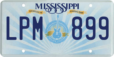 MS license plate LPM899