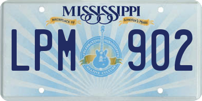 MS license plate LPM902