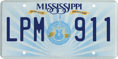 MS license plate LPM911