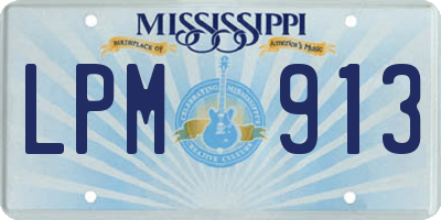 MS license plate LPM913