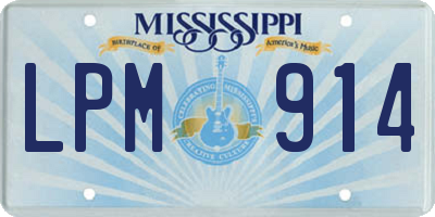 MS license plate LPM914