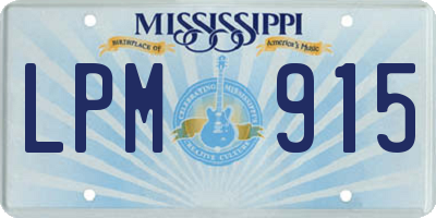 MS license plate LPM915