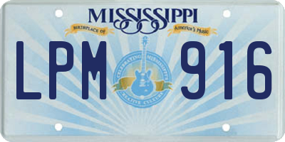 MS license plate LPM916