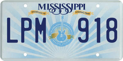 MS license plate LPM918