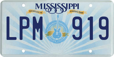 MS license plate LPM919