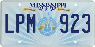 MS license plate LPM923