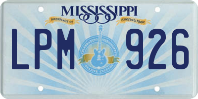 MS license plate LPM926