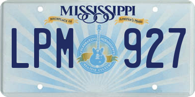 MS license plate LPM927
