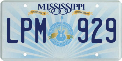 MS license plate LPM929