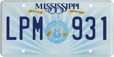 MS license plate LPM931