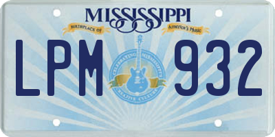 MS license plate LPM932