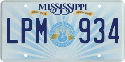 MS license plate LPM934