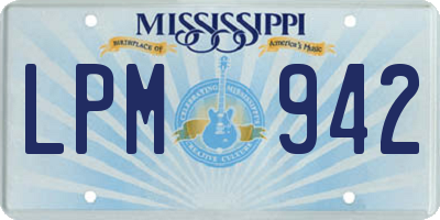 MS license plate LPM942