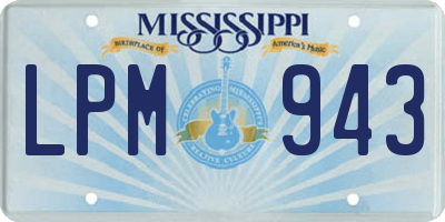 MS license plate LPM943