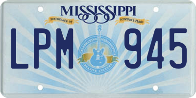 MS license plate LPM945