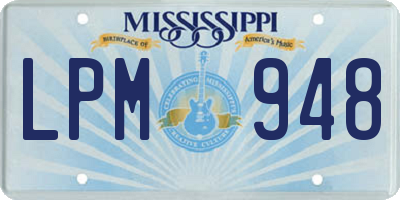 MS license plate LPM948