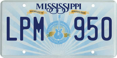 MS license plate LPM950