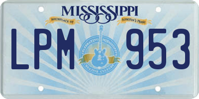MS license plate LPM953