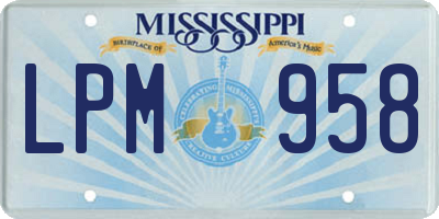 MS license plate LPM958