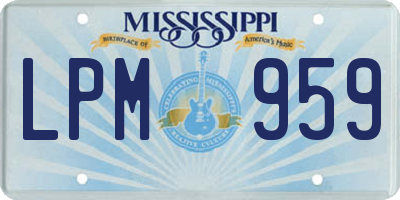 MS license plate LPM959