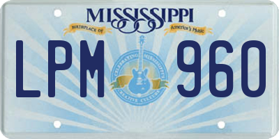 MS license plate LPM960