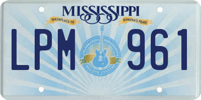 MS license plate LPM961