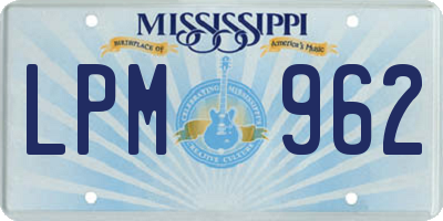 MS license plate LPM962