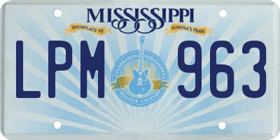 MS license plate LPM963