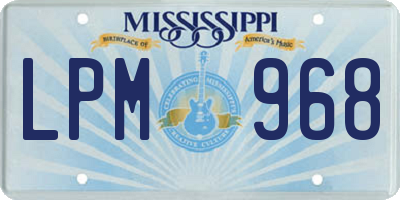 MS license plate LPM968
