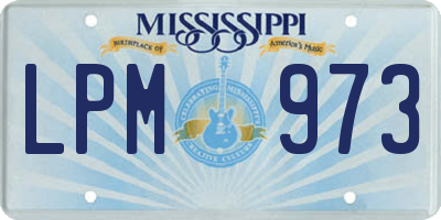 MS license plate LPM973