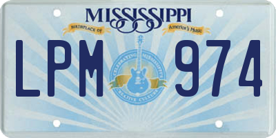 MS license plate LPM974