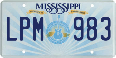 MS license plate LPM983