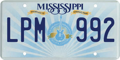 MS license plate LPM992
