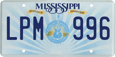 MS license plate LPM996