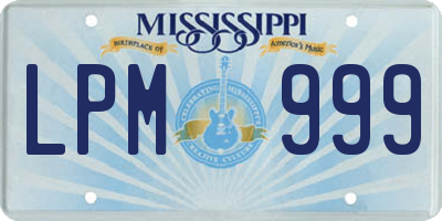 MS license plate LPM999