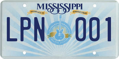 MS license plate LPN001