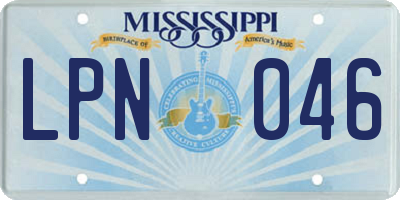 MS license plate LPN046
