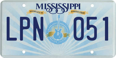MS license plate LPN051