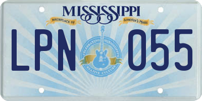 MS license plate LPN055