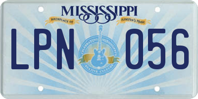 MS license plate LPN056