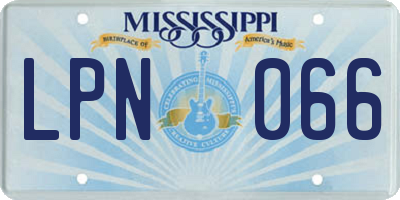 MS license plate LPN066