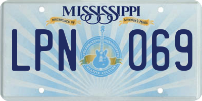 MS license plate LPN069