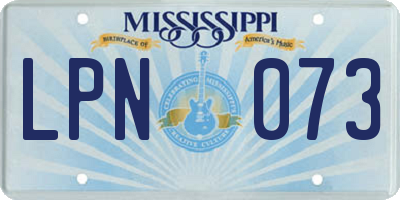 MS license plate LPN073