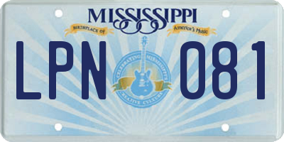 MS license plate LPN081