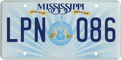 MS license plate LPN086