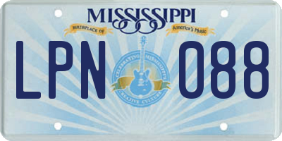 MS license plate LPN088