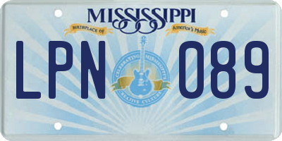 MS license plate LPN089